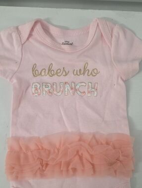 Little Treasure Pink "Babes Who Brunch" Ruffle One-Piece